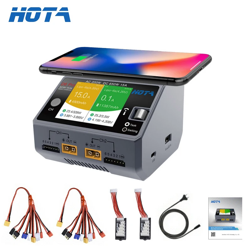 Hota D6 çift/Pro akıllı şarj c - Hota D6 Pro Dual Lipo Charger incelemesi ve fiyatı