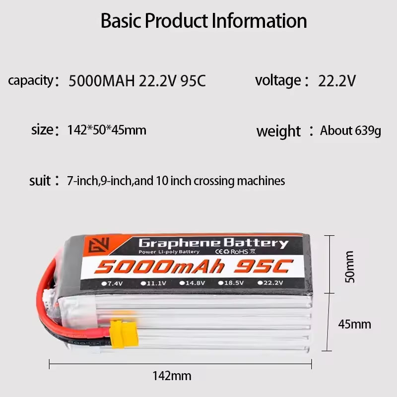 Lipo Pil 6S 5000mAh XT60 XT90  - 6S Lipo Battery 22.2V 5000Mah incelemesi ve fiyatı